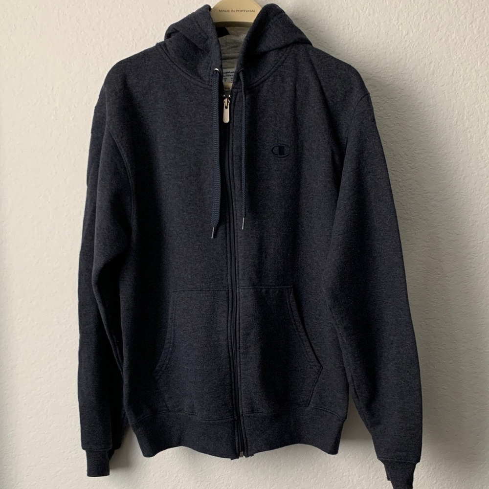 Champion Men's Dark Gray Zip-Up Sweater